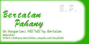 bertalan pahany business card